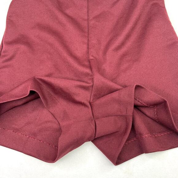 Vintage Burgundy Polyester High Waisted Shorts Small - Picture 3 of 4